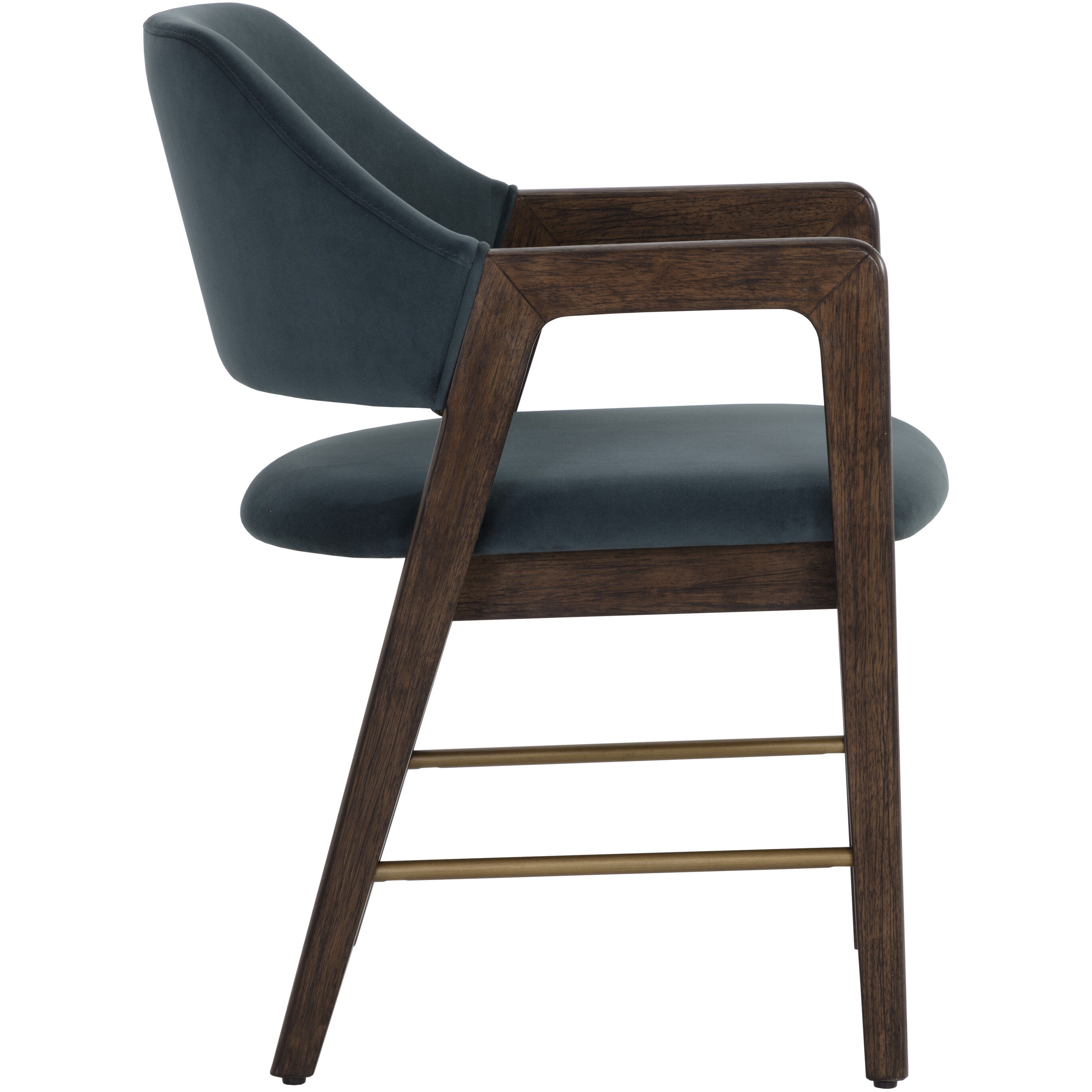 Milton Smoke Acacia / Meg Dusty Teal Dining Armchair
